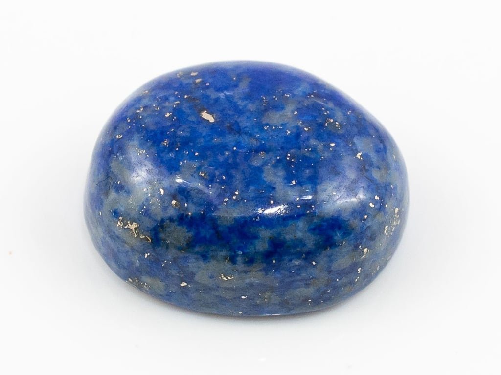 Natural Lapis Lazuli (Lajward) 10.02 Carat top face-up view showing deep royal blue color and pyrite flecks