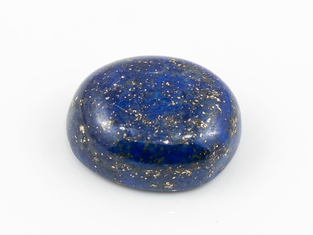 Natural Lapis Lazuli (Lajward) 10.03 Carat top face-up view showing deep royal blue color and pyrite flecks
