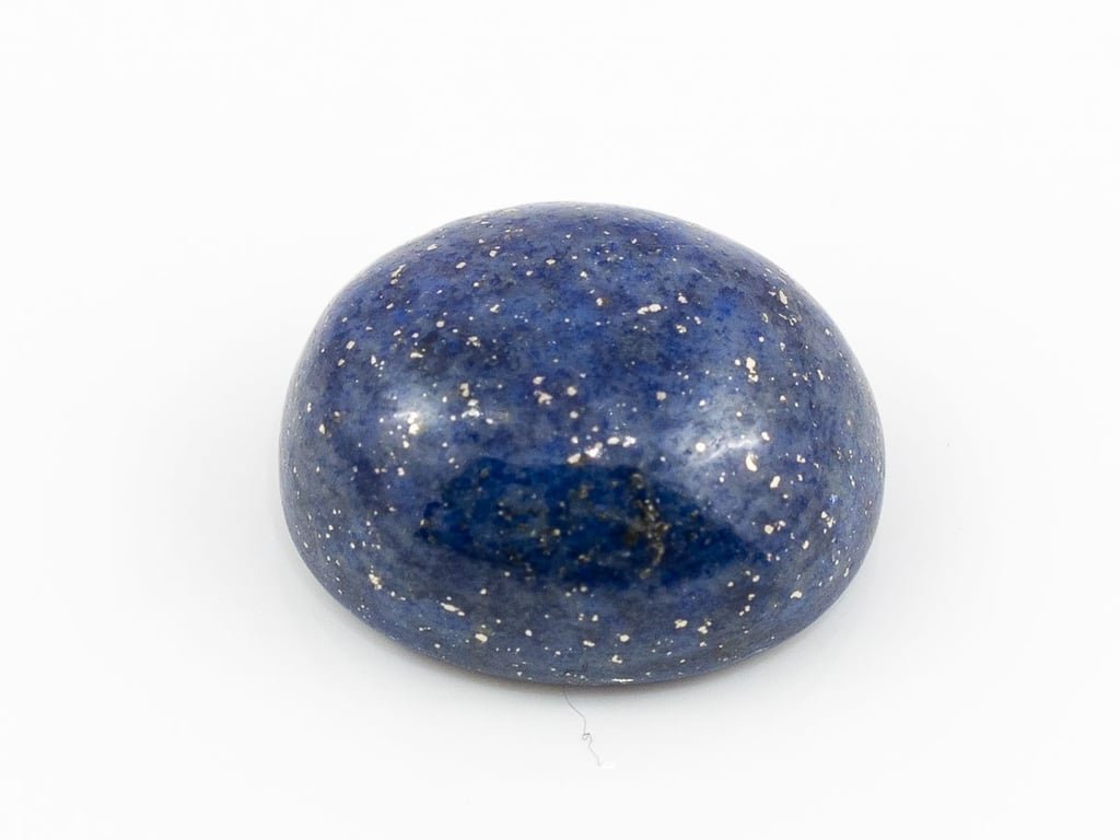 Natural Lapis Lazuli (Lajward) 10.17 Carat top face-up view showing deep royal blue color and pyrite flecks