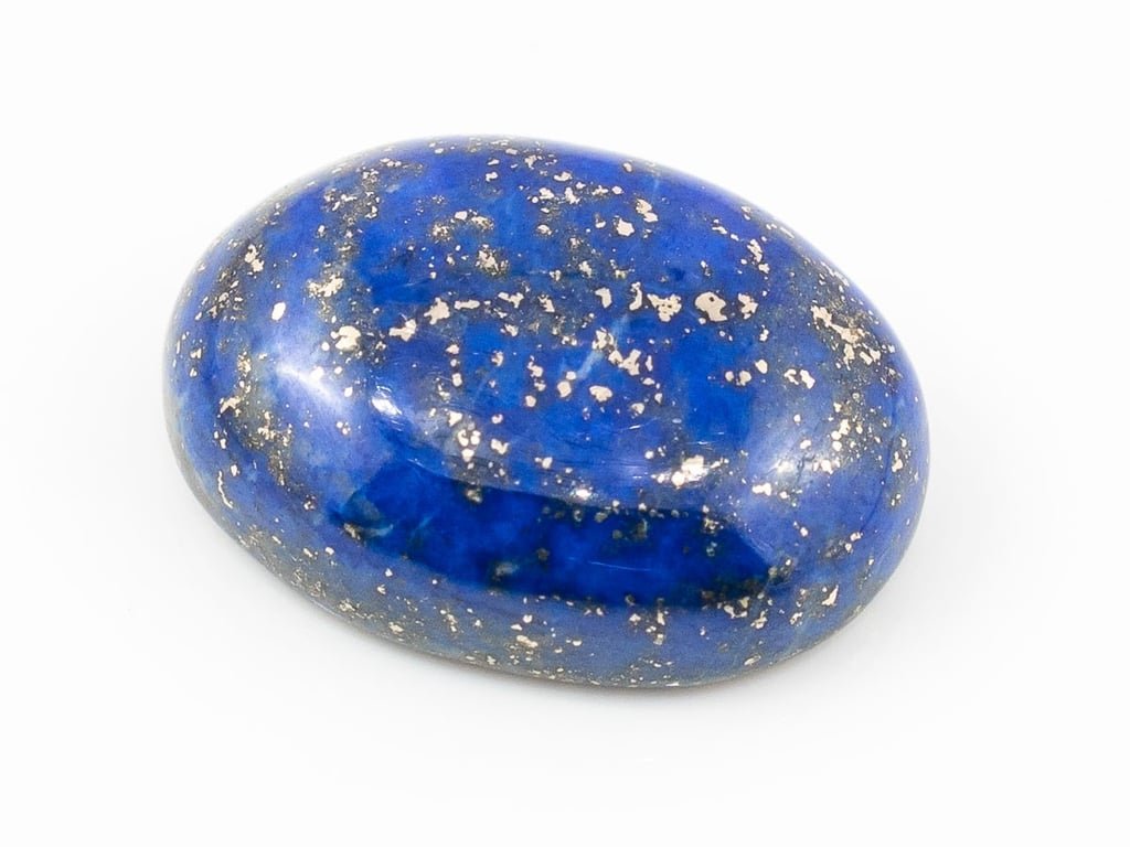 Natural Lapis Lazuli (Lajward) 10.23 Carat top face-up view showing deep royal blue color and pyrite flecks