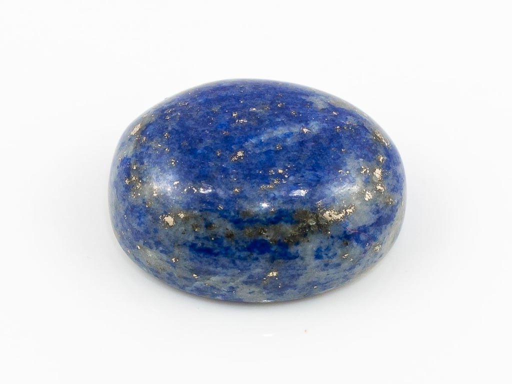 Natural Lapis Lazuli (Lajward) 10.29 Carat top face-up view showing deep royal blue color and pyrite flecks