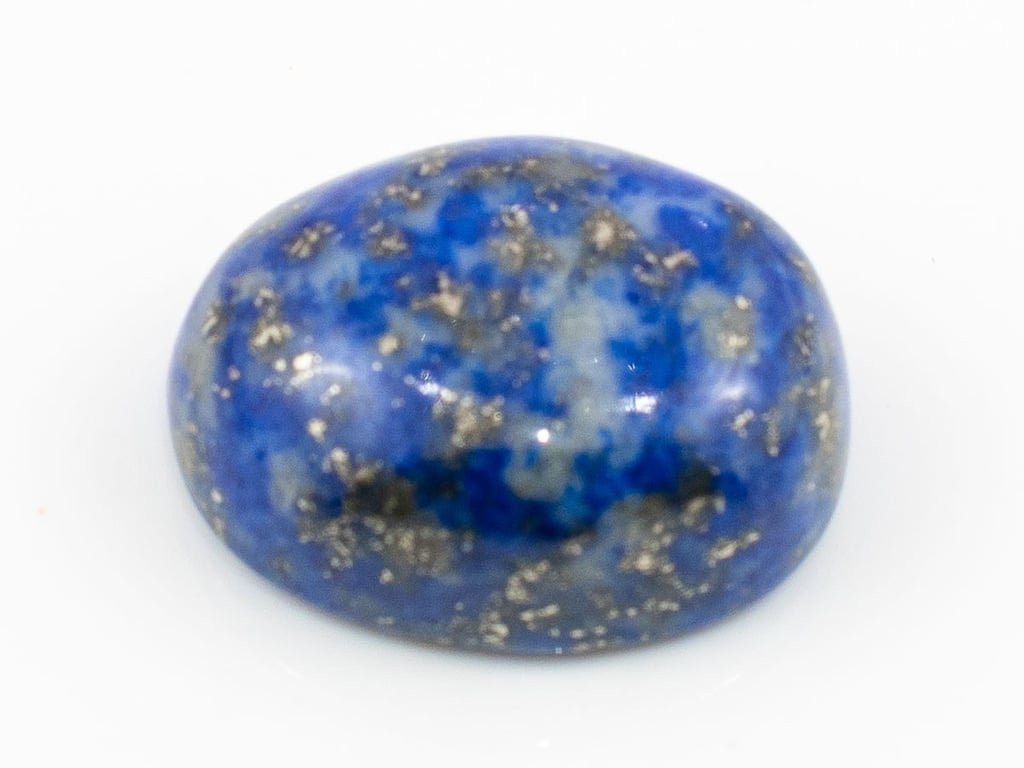 Natural Lapis Lazuli (Lajward) 10.32 Carat top face-up view showing deep royal blue color and pyrite flecks