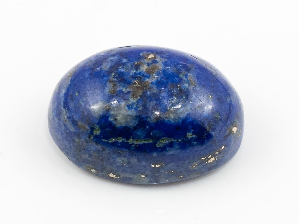 Natural Lapis Lazuli (Lajward) 10.53 Carat top face-up view showing deep royal blue color and pyrite flecks