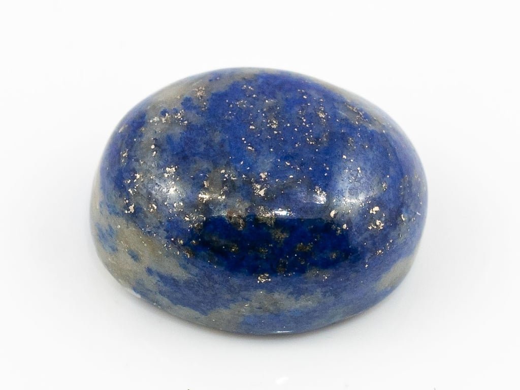 Natural Lapis Lazuli (Lajward) 10.80 Carat top face-up view showing deep royal blue color and pyrite flecks
