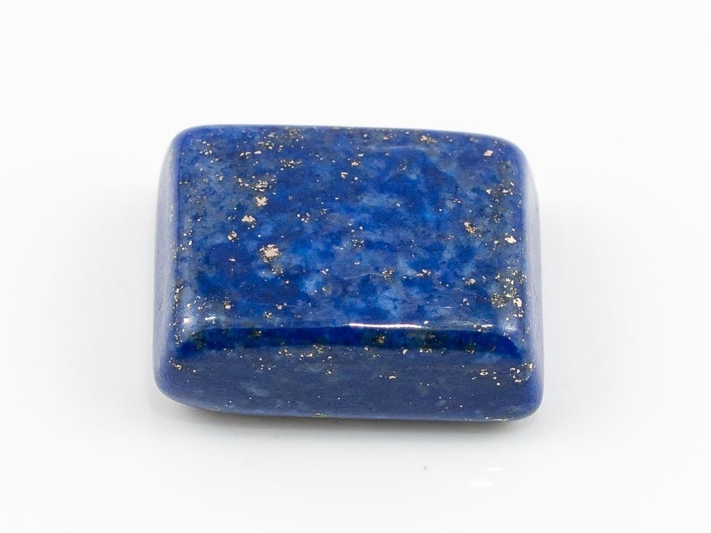 Natural Lapis Lazuli (Lajward) 11.30 Carat top face-up view showing deep royal blue color and pyrite flecks