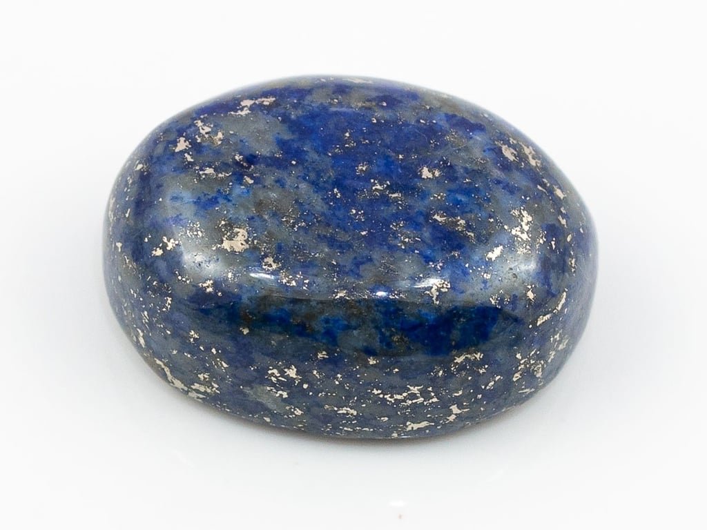 Natural Lapis Lazuli (Lajward) 11.94 Carat top face-up view showing deep royal blue color and pyrite flecks