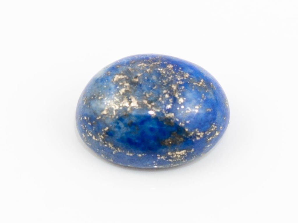 Natural Lapis Lazuli (Lajward) 7.01 Carat top face-up view showing deep royal blue color and pyrite flecks