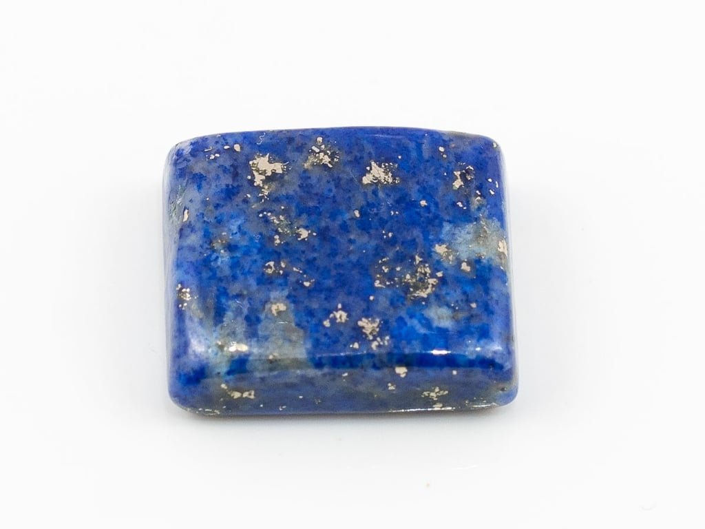 Natural Lapis Lazuli (Lajward) 8.39 Carat top face-up view showing deep royal blue color and pyrite flecks