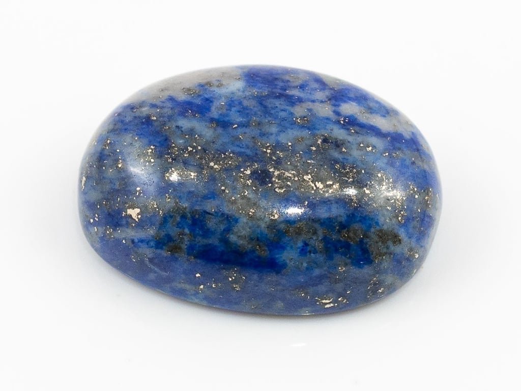 Natural Lapis Lazuli (Lajward) 8.50 Carat top face-up view showing deep royal blue color and pyrite flecks