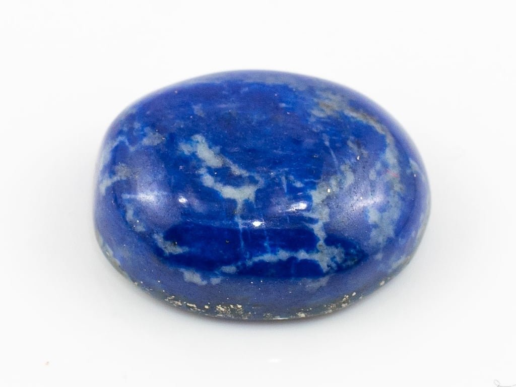 Natural Lapis Lazuli (Lajward) 8.52 Carat top face-up view showing deep royal blue color and pyrite flecks