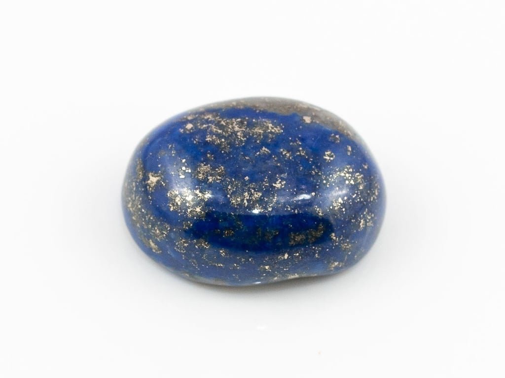 Natural Lapis Lazuli (Lajward) 8.52 Carat top face-up view showing deep royal blue color and pyrite flecks