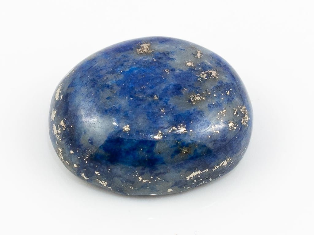 Natural Lapis Lazuli (Lajward) 8.85 Carat top face-up view showing deep royal blue color and pyrite flecks