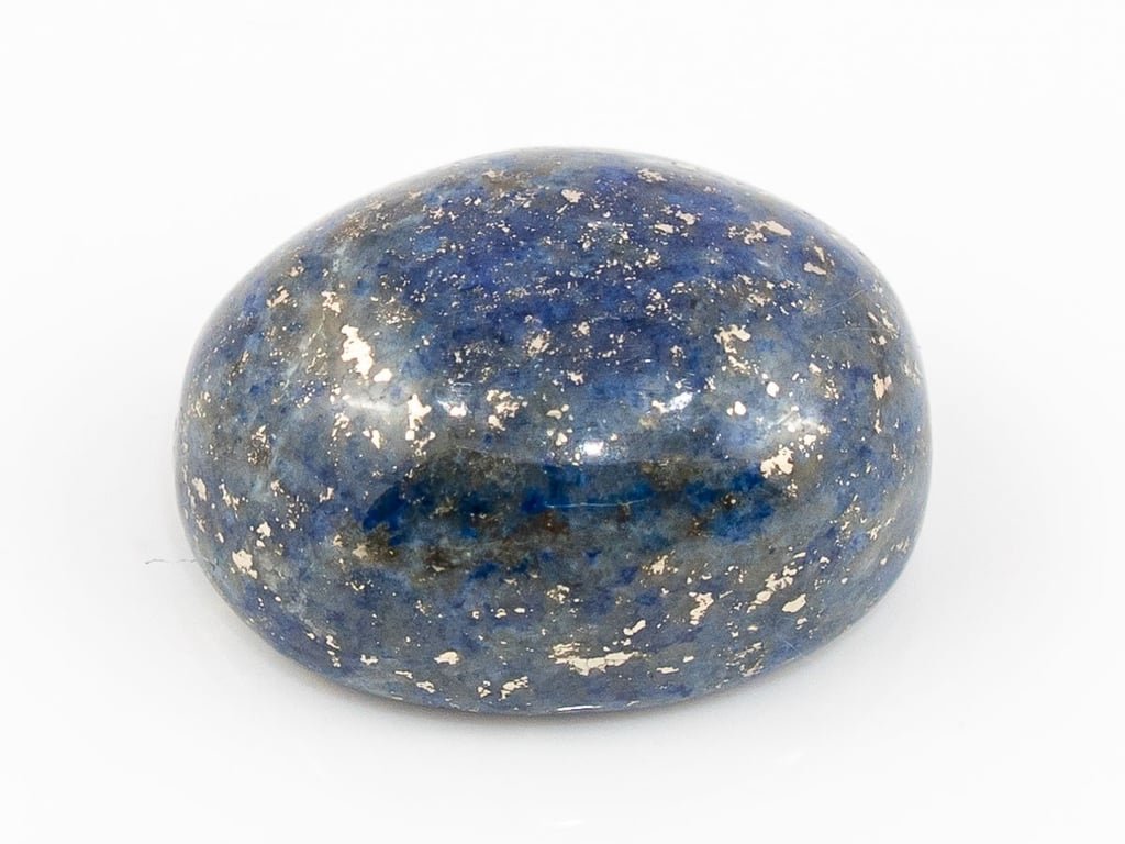 Natural Lapis Lazuli (Lajward) 8.92 Carat top face-up view showing deep royal blue color and pyrite flecks