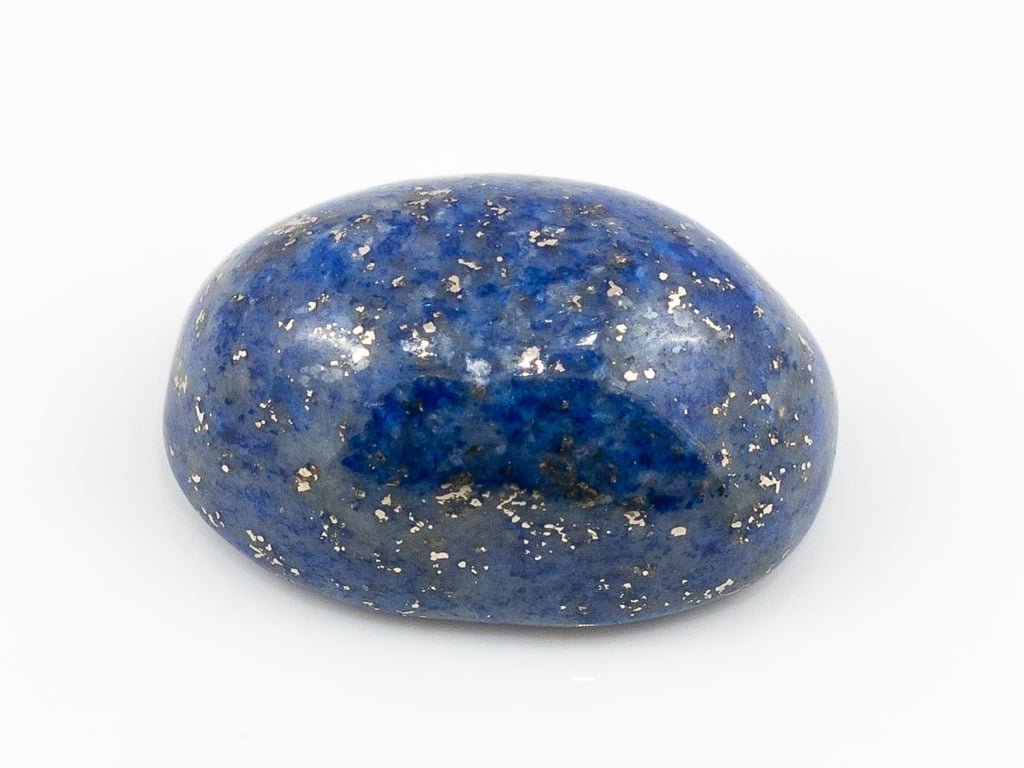 Natural Lapis Lazuli (Lajward) 9.02 Carat top face-up view showing deep royal blue color and pyrite flecks