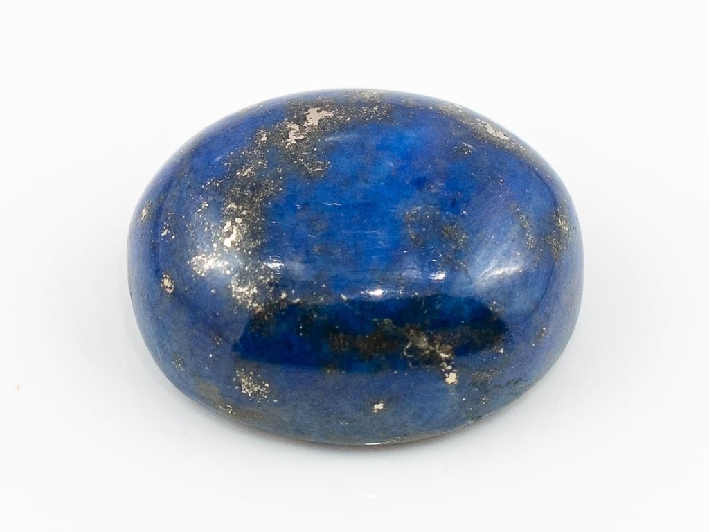 Natural Lapis Lazuli (Lajward) 9.27 Carat top face-up view showing deep royal blue color and pyrite flecks