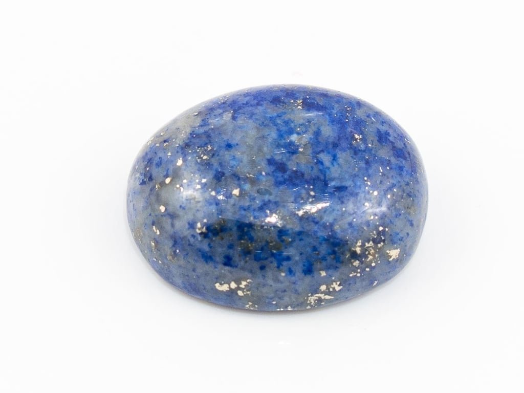 Natural Lapis Lazuli (Lajward) 9.32 Carat top face-up view showing deep royal blue color and pyrite flecks