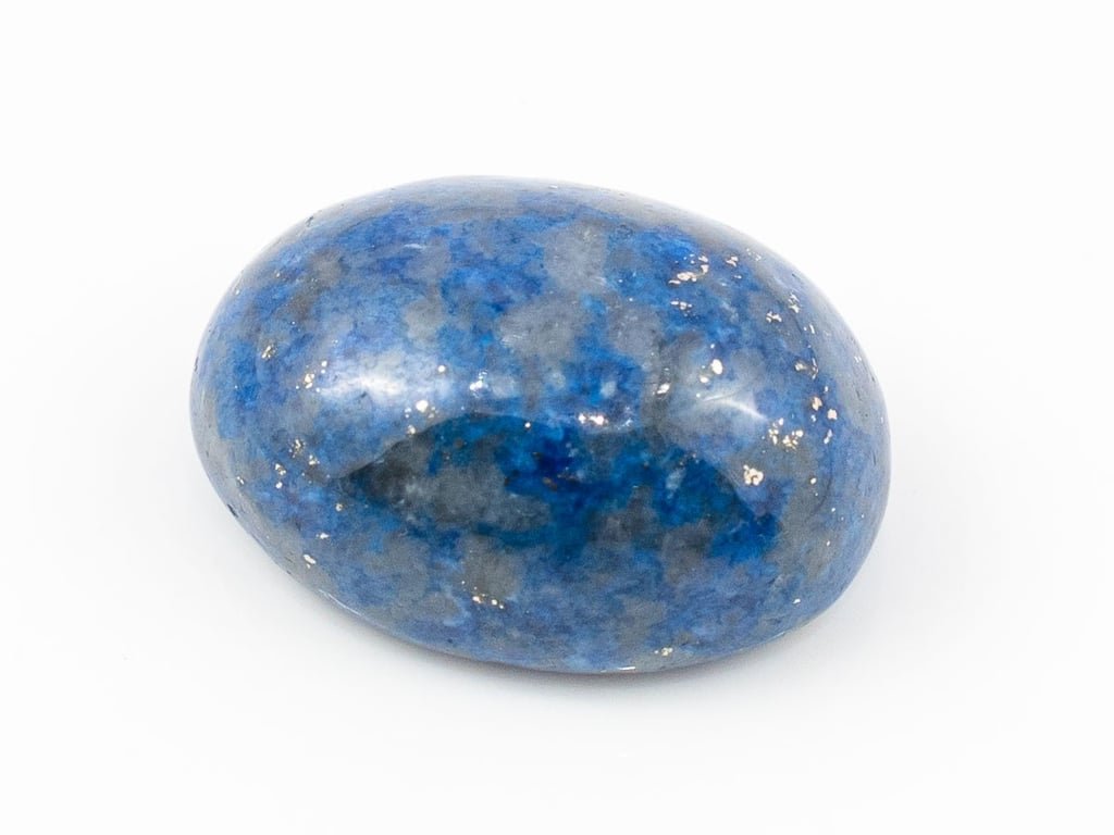 Natural Lapis Lazuli (Lajward) 9.80 Carat top face-up view showing deep royal blue color and pyrite flecks