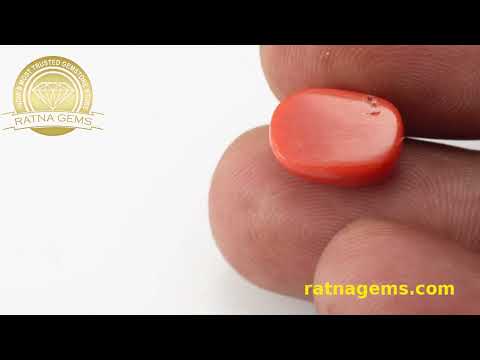 Radiant Red Coral Oval 6.11ct - 6.71 Ratti | Shop at Ratna Gems