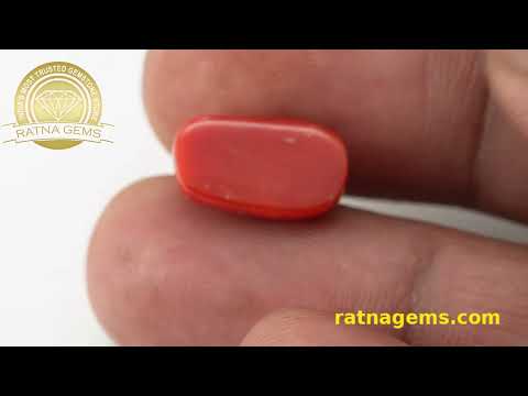 Elegant Red Coral Oval 6.40ct - 7.03 Ratti | Lifetime Authenticity | Ratna Gems