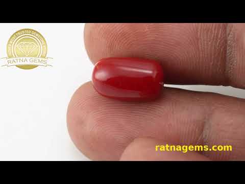 Premium Red Coral Oval 6.66ct - 7.32 Ratti | Authentic Gemstones | Ratna Gems