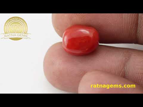 Stunning Red Coral Oval 6.74ct - 7.41 Ratti | Lifetime Authenticity | Ratna Gems