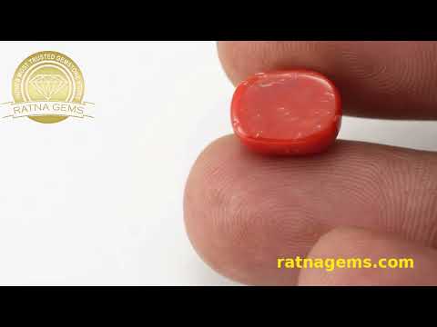 Stunning Red Coral Oval 6.86ct - 7.54 Ratti | Authenticity Guaranteed | Ratna Gems