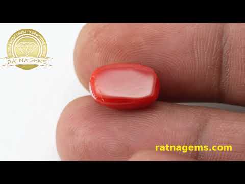 Elegant Red Coral Oval 5.57ct - 6.12 Ratti | High-Quality Gemstones | Ratna Gems