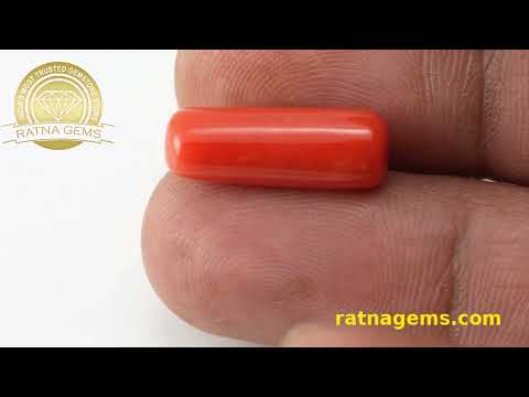 Brilliant Red Coral Oval 8.760ct - 9.626 Ratti | Certified Authentic | Ratna Gems