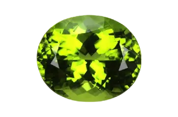 Natural Peridot gemstone with vibrant green color.
