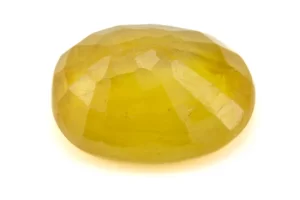 Back view of Yellow Sapphire (Pukhraj) 5.620 Carat (6.19 Ratti) - Bangkok