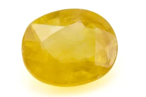 Front view of Yellow Sapphire (Pukhraj) 5.620 Carat (6.19 Ratti) - Bangkok