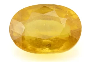 Front view of Yellow Sapphire (Pukhraj) 6.130 Carat (6.75 Ratti) - Bangkok