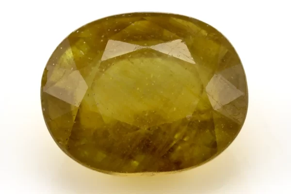 Front view of Yellow Sapphire (Pukhraj) 6.800 Carat (7.48 Ratti) - Bangkok