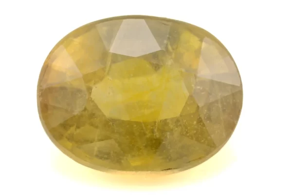 Front view of Yellow Sapphire (Pukhraj) 7.635 Carat (8.33 Ratti) - Bangkok