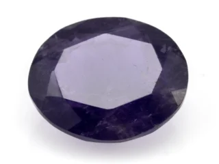 High-resolution image of the Original Amethyst Stone 5.73 Carat (6.30 Ratti) Jamunia showcasing its vibrant blue-purple hues and flawless oval cut.