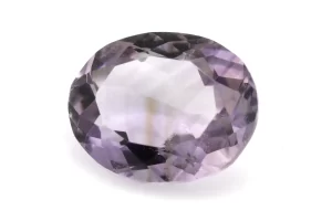 High-resolution image of the Original Amethyst Stone 6.28 Carat (6.90 Ratti) Jamunia showcasing its vibrant blue-purple hues and flawless oval cut.