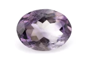 Amethyst (Jamunia) 6.42 Carat - 7.05 Ratti Front View | Natural Oval-Cut Purple Gemstone