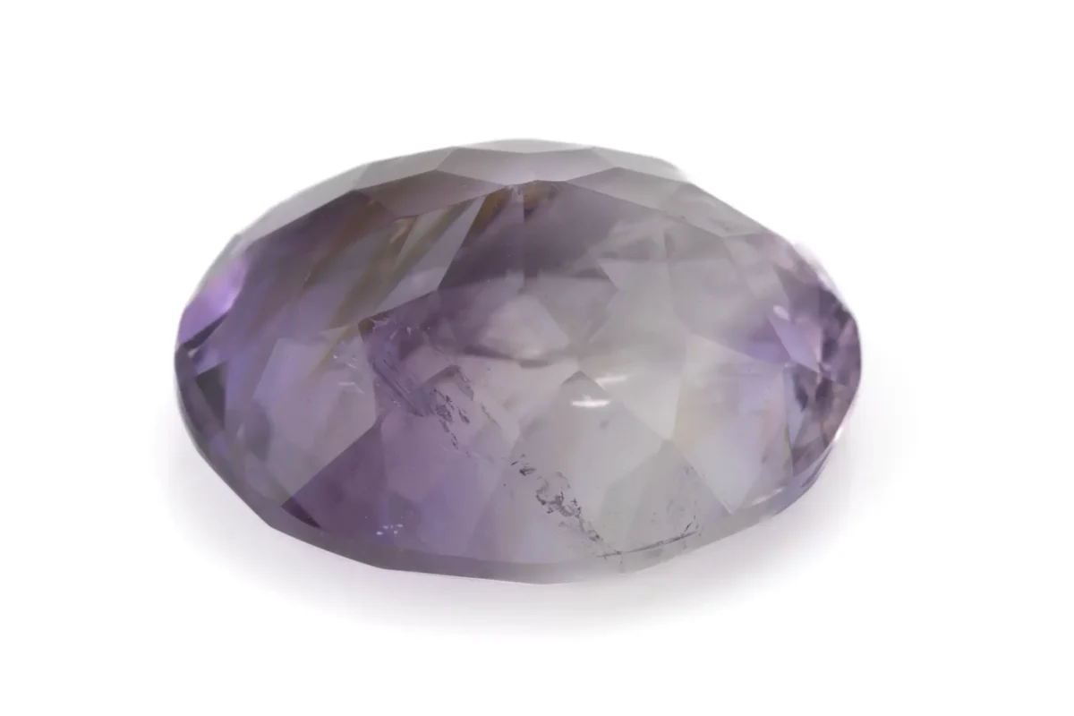 Amethyst (Jamunia) 6.42 Carat - 7.05 Ratti Back View | Natural Oval-Cut Purple Gemstone