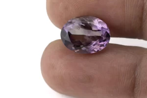 Amethyst (Jamunia) 6.42 Carat - 7.05 Ratti Size Reference | Natural Oval-Cut Purple Gemstone