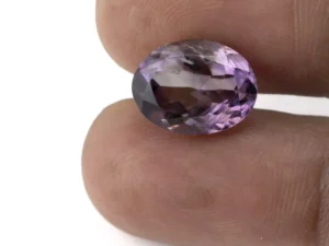 Amethyst (Jamunia) 6.42 Carat - 7.05 Ratti Size Reference | Natural Oval-Cut Purple Gemstone
