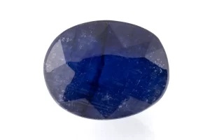 Blue Sapphire Gemstone (Neelam) 6.27 Carat - 6.89 Ratti Front View | Certified Oval Mix-Cut Blue Gemstone