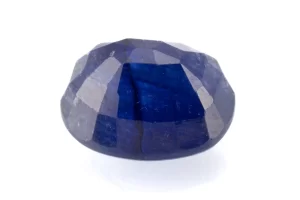 Blue Sapphire Gemstone (Neelam) 6.27 Carat - 6.89 Ratti Back View | Certified Oval Mix-Cut Blue Gemstone