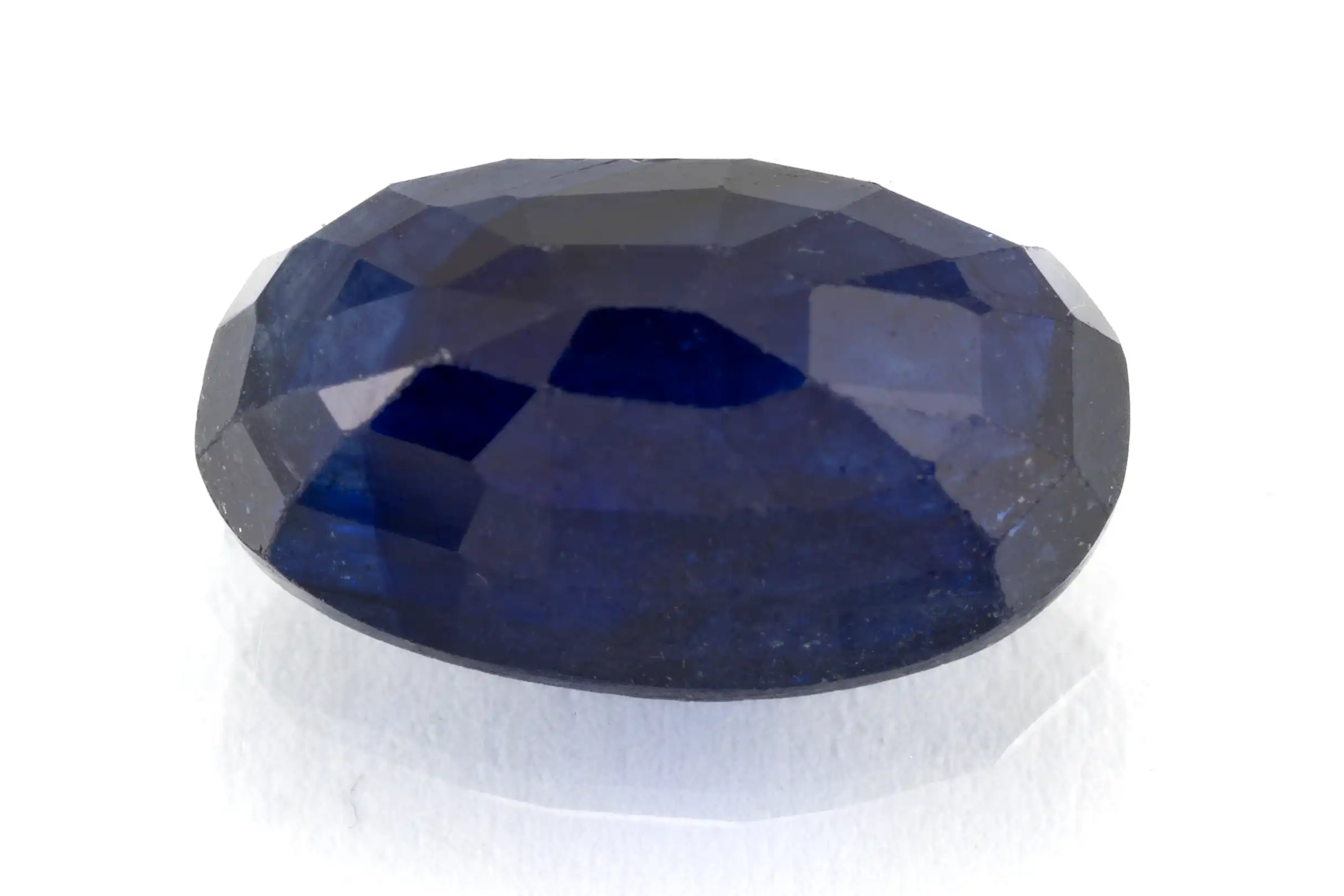 Blue Sapphire (Neelam) 6.32 Carat - 6.94 Ratti Back View | Oval Mix-Cut Blue Gemstone