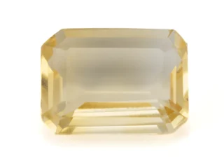 Citrine Stone 4.05 Carat - 4.45 Ratti Sunela, lab-certified vibrant yellow Octagon Step Cut gemstone