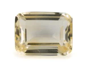 Citrine (Sunela) 6.10 Carat - 6.70 Ratti Sunela, lab-certified vibrant yellow Octagon Step Cut gemstone