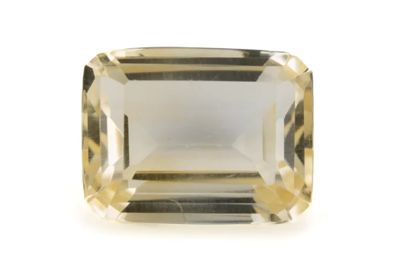 Citrine (Sunela) 6.10 Carat - 6.70 Ratti Sunela, lab-certified vibrant yellow Octagon Step Cut gemstone