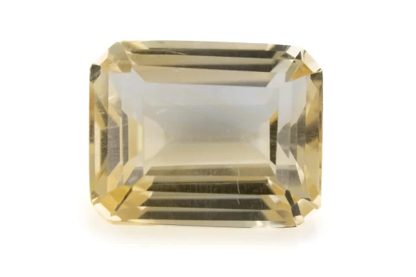 Citrine Stone 8.65 Carat - 9.50 Ratti Sunela, lab-certified vibrant yellow Octagon Step Cut gemstone