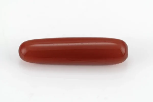 Italian Moonga Stone 6.313 Ratti - Red Coral Stone showcasing vibrant red color and capsule cut