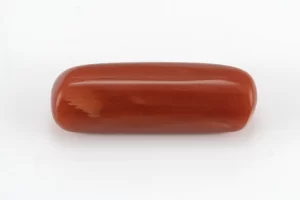 Natural Italian Red Coral (Moonga) 6.165 Carat / 6.77 Ratti - Capsule Shape - Front View