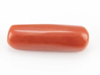 Italian Moonga Stone 6.83 Ratti - Red Coral Stone showcasing vibrant red color and capsule cut